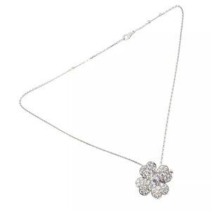 Van Cleef & Arpels Cosmos 18k White Gold Diamond Medium Brooch Pendant Necklace